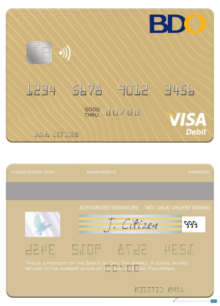 Download Philippines Banco de Oro visa debit card Photoshop template